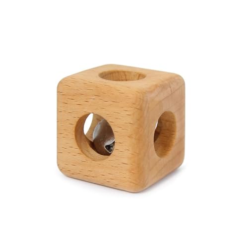 VZZCGJVT Montessori Holz Rollrassel Spielzeug, Bauchzeitspielzeug für Säuglinge,Olive Oil Wood von VZZCGJVT