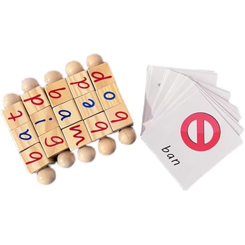 VZZCGJVT Montessori Holzalphabet Buchstabenblöcke, drehendes rotierendes passendes Buchstabenspielzeug VZZCGJVT Montessori Holzalphabet Buchstabenblöcke, drehendes rotierendes passendes Buchstabenspielzeug von VZZCGJVT