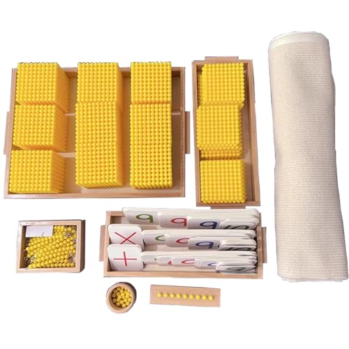 VZZCGJVT Montessori Mathematik Lehrmittel Perlenspiel, Dezimal-Bankspiel Set Mit Matte Für Die Frühkindliche Bildung, Gelb,Bank Game VZZCGJVT Montessori Mathematik Lehrmittel Perlenspiel, Dezimal-Bankspiel Set Mit Matte Für Die Frühkindliche Bildung, Gelb,Bank Game von VZZCGJVT