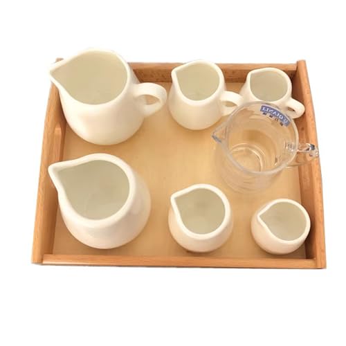 VZZCGJVT Montessori Measure and Pour Water Set, Holz tägliches Wohnmaterial Früherziehungsspielzeug von VZZCGJVT