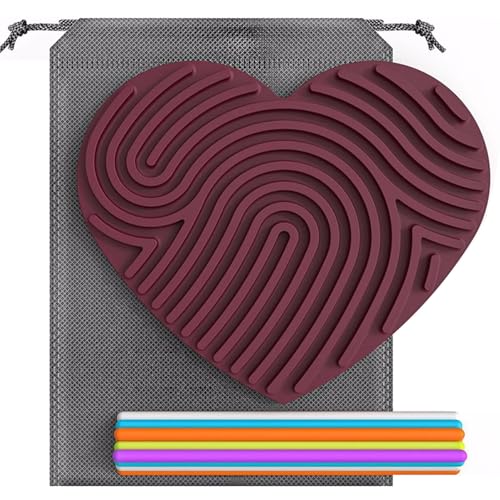 VZZCGJVT Montessori Sensory Activity Board, Trainer für sensorische Integration für Kinder, Beruhigung bei Angstzuständen, ADHS und Autismus,Burgundy,Heart Shaped VZZCGJVT Montessori Sensory Activity Board, Trainer für sensorische Integration für Kinder, Beruhigung bei Angstzuständen, ADHS und Autismus,Burgundy,Heart Shaped von VZZCGJVT