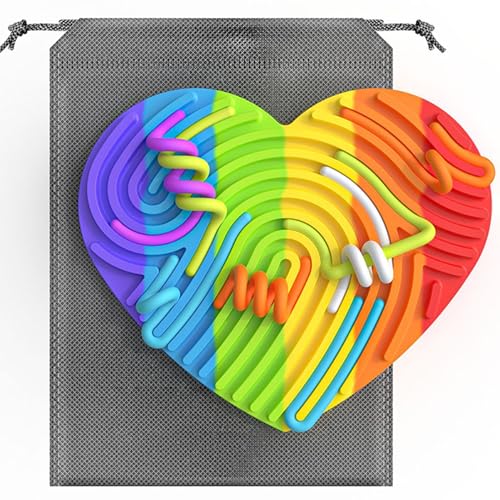 VZZCGJVT Montessori Sensory Activity Board, Trainer für sensorische Integration für Kinder, Beruhigung bei Angstzuständen, ADHS und Autismus,Rainbow Colors,Heart Shaped VZZCGJVT Montessori Sensory Activity Board, Trainer für sensorische Integration für Kinder, Beruhigung bei Angstzuständen, ADHS und Autismus,Rainbow Colors,Heart Shaped von VZZCGJVT