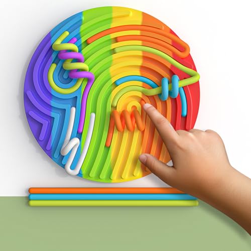 VZZCGJVT Montessori Sensory Activity Board, Trainer für sensorische Integration für Kinder, Beruhigung bei Angstzuständen, ADHS und Autismus,Rainbow Colors,Round VZZCGJVT Montessori Sensory Activity Board, Trainer für sensorische Integration für Kinder, Beruhigung bei Angstzuständen, ADHS und Autismus,Rainbow Colors,Round von VZZCGJVT