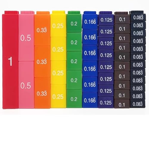 VZZCGJVT Regenbogen-Bruch-Turm-Würfel, Brüche, Dezimalzahlen, Prozentsätze, Montessori-Mathe-Materialien für Kinder VZZCGJVT Regenbogen-Bruch-Turm-Würfel, Brüche, Dezimalzahlen, Prozentsätze, Montessori-Mathe-Materialien für Kinder von VZZCGJVT