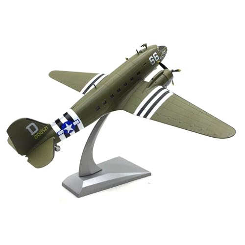 VaNmar 7,7 Zoll C-47 Transport Fighter Modellflugzeug Im Maßstab 1:100, Flugzeugmodell, Jet Collectibles, Druckguss-Flugzeugmodell for Sammlung, Geschenk, Ornament (Color : A) von VaNmar