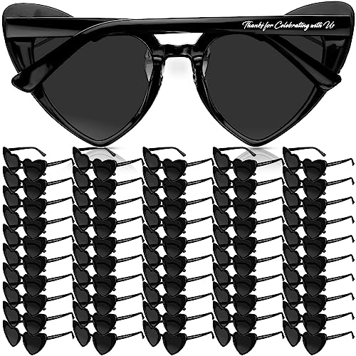 Vabean 50 Paar Sonnenbrillen Bulk für Hochzeit Brautdusche Brautdusche Geschenke (schwarz) von Vabean