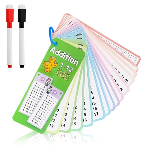 Lernkarten Mathematik für Zusatz Mathematische Flash-Karten 1+1 Zusatz Lernkarten mit 2 löschbaren Markern und Ringen 1-12 Addition Abwischen Mathe Karten Tragbar für Zuhause und Klassenzimmer Lernkarten Mathematik für Zusatz Mathematische Flash-Karten 1+1 Zusatz Lernkarten mit 2 löschbaren Markern und Ringen 1-12 Addition Abwischen Mathe Karten Tragbar für Zuhause und Klassenzimmer von Vachelper