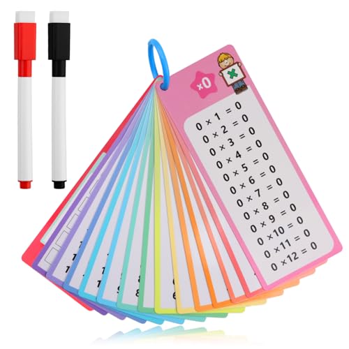 0-12 Einmaleins Karten Lernkarten Einmaleins Spiel Einmaleins Lernhilfe für Kinder mit 2 Abwischbaren Stiften 15 Lernen Karten Tragbare Förderung der Mathematikfähigkeiten für Zuhause und Schule 0-12 Einmaleins Karten Lernkarten Einmaleins Spiel Einmaleins Lernhilfe für Kinder mit 2 Abwischbaren Stiften 15 Lernen Karten Tragbare Förderung der Mathematikfähigkeiten für Zuhause und Schule von Vachelper
