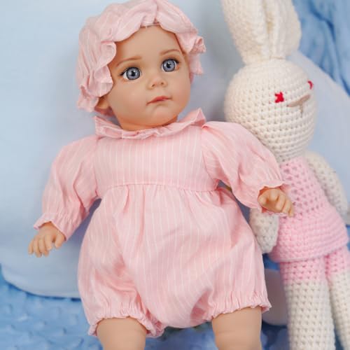 VacosHeart 14-Zoll-Reborn-Babypuppe, Vinylgliedmaßen/Baumwollkörper, rosa Outfit mit Mütze, große Augen/Rötungen, ideales Baby-Mädchen-Spielzeug als Geburtstagsgeschenk VacosHeart 14-Zoll-Reborn-Babypuppe, Vinylgliedmaßen/Baumwollkörper, rosa Outfit mit Mütze, große Augen/Rötungen, ideales Baby-Mädchen-Spielzeug als Geburtstagsgeschenk von VacosHeart