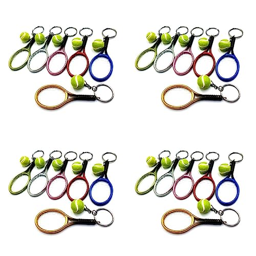 Vadillo 24 Stück Mini-Tennisschläger Ball Schlüsselanhänger Anhänger Tasche Zubehör für Tasche Sport Werbung Fans Souvenirs Schlüsselanhänger Vadillo 24 Stück Mini-Tennisschläger Ball Schlüsselanhänger Anhänger Tasche Zubehör für Tasche Sport Werbung Fans Souvenirs Schlüsselanhänger von Vadillo