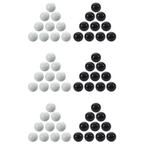 Vadillo 60 Stück Murmeln 16mm Glasmurmeln Knicker Glaskugeln Dekoration Farbe Nuggets Spielzeug Schwarz und Weiß von Vadillo