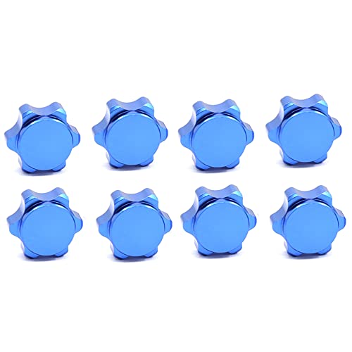 Vadillo 8-teiliges Set Radnabendeckel aus Aluminium, Staubschutz, Sechskantmutter, 17 mm, für Auto-Fernbedienung, 1/8, Blau von Vadillo