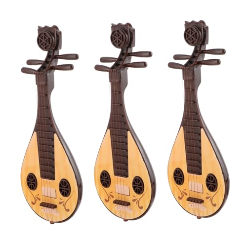 Vaguelly 3-teiliges Mini-Set Chinesischer Musikinstrumente Realistisches Pipa-Spielzeug Für Kinder Dekorative Mini-pipa Für Den Schreibtisch von Vaguelly