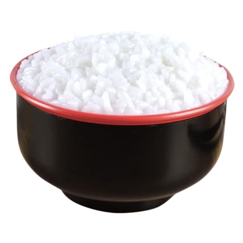 Fotografie-Requisite gefälschter gekochter Reis Künstlicher Reis in Schüssel Reis-Attrappe für Tischdekoration Delikatessen Lebensmittel vorgeben Requisiten Modell Plastik von Vaguelly