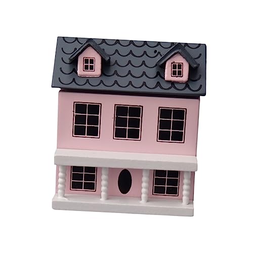 Puppenhaus graceling büro Dekoration small Houses House Decoration wohnzimmerdeko Minihäuser zum Basteln ästhetisch Blumendraht Auto Tür Miniatur-Hausornament Mini- Holz Rosa Vaguelly von Vaguelly