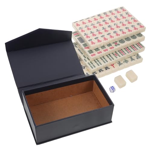Vaguelly 1 Mahjong-Set: Tragbares chinesisches Mini-Mahjong für Reisen und Unterhaltung im Wohnheim. Kompaktes Design mit gravierten Steinen für Zusammenkünfte und Spaß im Freien. von Vaguelly