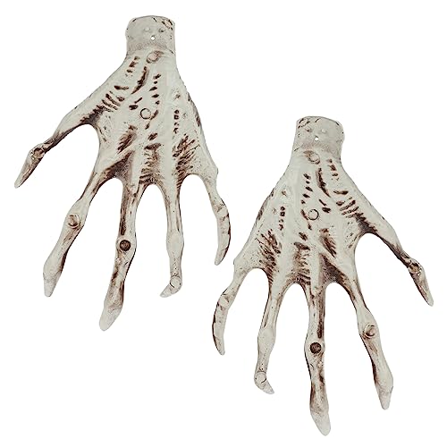 Vaguelly 1 Paar Skeletthandstützen Dekorationen Geist Skelett- Halloween-Banner Körper Ornament Halloween-dekorationsskelett Halloween-schädeldekoration Horror Statue Gotisch Plastik von Vaguelly