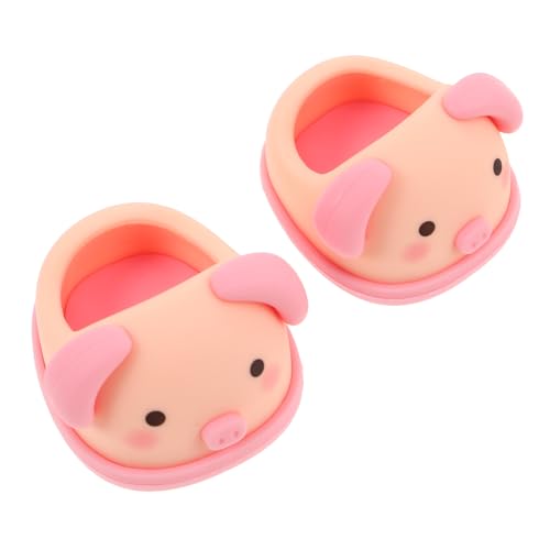 Vaguelly 1 Paar Süße Schweinchen Schuhe für Puppen Zubehör zum Ankleiden Einfach Anzuziehen Abzunehmen Plastik Mini Slipper von Vaguelly