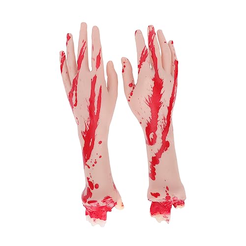 Vaguelly 1 Paar prothetische Handprothese gefälschte Finger Halloween-Terror-Hand Halloween Scherzartikel Halloween Dekoration gefälschte hände für Halloween Streichhände Baumwolle von Vaguelly