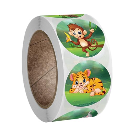 Vaguelly 1 Rolle tierische Aufkleber dartscheibe kiddibuzz Wrist Wraps flurmöbeln merkzettel Schöner Aufkleber mit Tiermuster entzückende Geschenkaufkleber Selbstklebende Aufkleber von Vaguelly