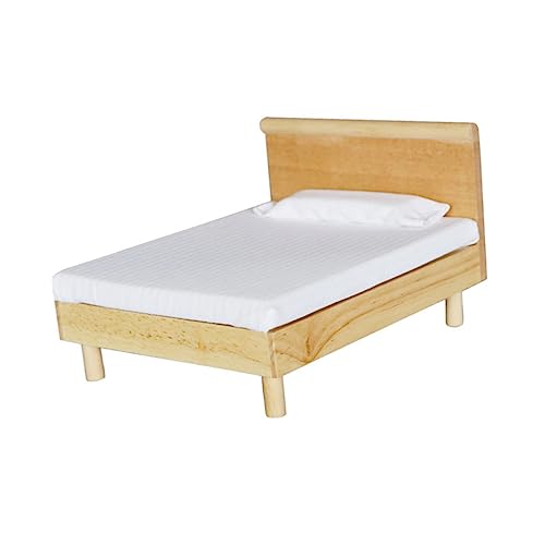 Vaguelly Puppenhaus Miniaturmöbel Modernes Minibett Sicher Glatt Für Jungen Und Mädchen von Vaguelly