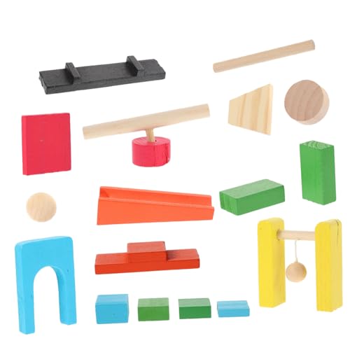Vaguelly 1 Satz 19 Stück Domino-mechanismus Für Frühe Bildung Lustiges Kinderspielzeug Dominostein- Für Dominosteine ​​ Blockiert Holz von Vaguelly
