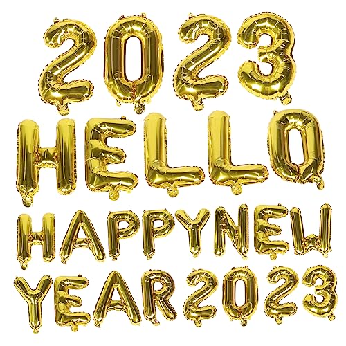 Vaguelly 1 Satz 2023 Aluminiumfolienballon Aluminiumballons Weihnachtsballons Alles zum Jubiläumsballons silvester party silvesterparty Ballon für die Party Ballondekorationen Golden von Vaguelly