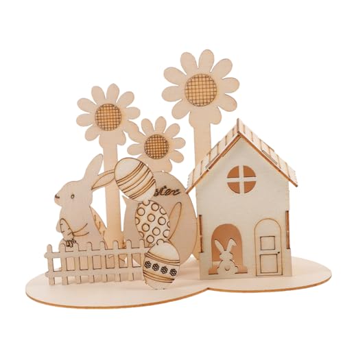 1 Satz 3D-Puzzle-Kaninchen Ostertisch-Holzschilder Tischdekoration zu Ostern Frühlings-Tischdekorationsfiguren -Holzpuzzle hölzern Spielzeug Regal Geschenk Kind Kulissen Requisiten von Vaguelly