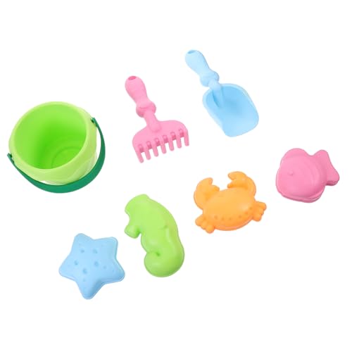 Vaguelly 1 Satz 7 Stück Strand aus weichem Kleber Strandspielzeug für Babys Sand Sand- und Wasserspielzeug Outdoor-Wasserspielzeug Strandsandform Zufällige Farbe von Vaguelly