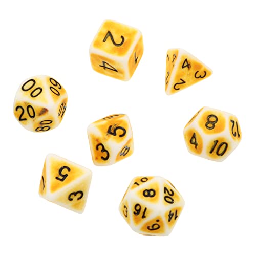 Vaguelly 1 Satz 7 Stück Vintage facettierte Würfel farbwürfel Colour Cube Party Supplies Party Sachen Retro Links-Rechts-Würfelspiel Jumbo Acryl Würfel lustige Würfelspiel-Requisiten Golden von Vaguelly