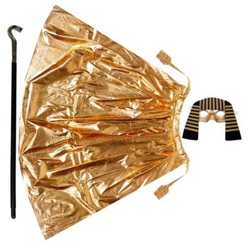 Vaguelly 1 Satz Ägyptisches Kostümzubehör Set für Kopfbedeckung Maske Umhang und Manschetten für Halloween und Karneval für Cosplay und Festlichkeiten Vaguelly 1 Satz Ägyptisches Kostümzubehör Set für Kopfbedeckung Maske Umhang und Manschetten für Halloween und Karneval für Cosplay und Festlichkeiten von Vaguelly
