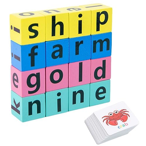 Vaguelly 1 Satz Buchstaben Lernspielzeug Alphabet Puzzle mit Wortkarten für Interaktives Lernspielzeug Kognitiven Fähigkeiten Eltern Junge Mädchen Interaktion von Vaguelly