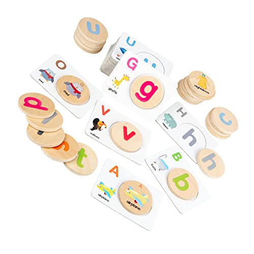 Vaguelly 1 Satz Buchstabenpaarung Lernspielzeug für Kinder Buchstabenspäne aus Holz interaktives Spielzeug kindererziehung Kinderspielzeug Spielzeug für Kleinkinder Holz passendes Spielzeug von Vaguelly