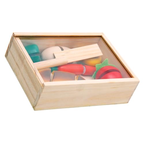 Vaguelly Pädagogisches Obstschneidespielzeug - Holzküchenset Für Kleinkinder Von 1–3 Jahren So Tun Als Ob Sicheres Holzspielzeug Für Kinder von Vaguelly