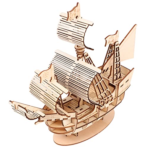 Vaguelly 1 Satz Diorama Holzpuzzle Kind 3D-Puzzle Segelboot-Dekoration aus Holz Spielzeug Spielset aus Holz 3D-Puzzles aus Holz 3D-Montagepuzzle gebaut Suite schmücken Modell Eltern-Kind von Vaguelly