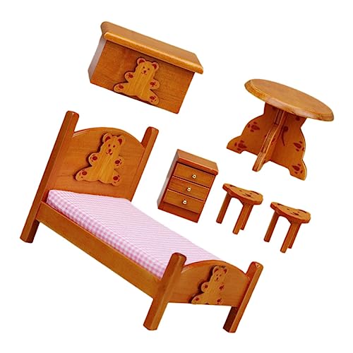 Vaguelly 1 Satz Dollhouse Zubehör mit Bett Kommode und Stuhl für Fantasievolles und Kreative Dekoration Vaguelly 1 Satz Dollhouse Zubehör mit Bett Kommode und Stuhl für Fantasievolles und Kreative Dekoration von Vaguelly