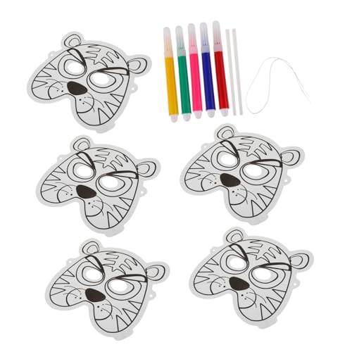 Vaguelly Weißer Maskenballon für Jungen und Mädchen 5 Stück Unfertige Tiermasken Zum Basteln Vaguelly Weißer Maskenballon für Jungen und Mädchen 5 Stück Unfertige Tiermasken Zum Basteln von Vaguelly