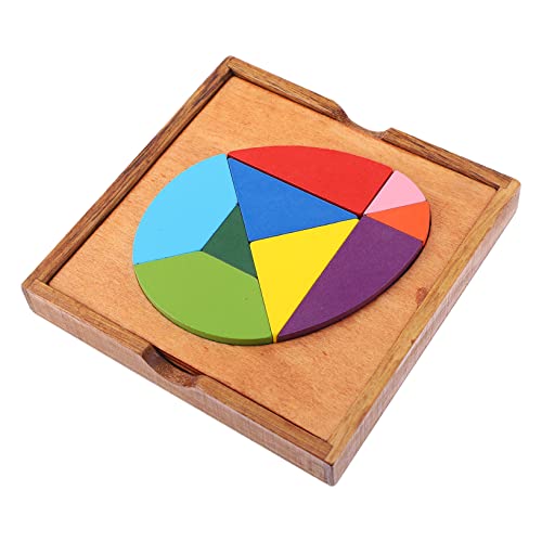 Vaguelly 1 Satz Ei-Tangram Farben kognitives Buntes Puzzle- formt Puzzle- pädagogisches Bildungsspielzeug Formen passendes Holz Colorful von Vaguelly