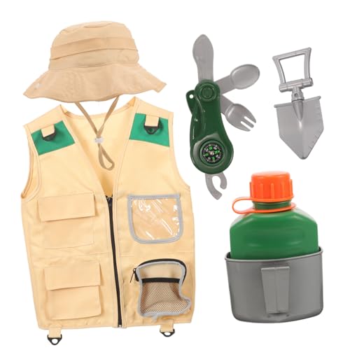Vaguelly 5-teiliges Kinder-abenteuer-set Kostüm-set Weste Hut Wasserkocher Kompass Für Cosplay Und Camping Vaguelly 5-teiliges Kinder-abenteuer-set Kostüm-set Weste Hut Wasserkocher Kompass Für Cosplay Und Camping von Vaguelly