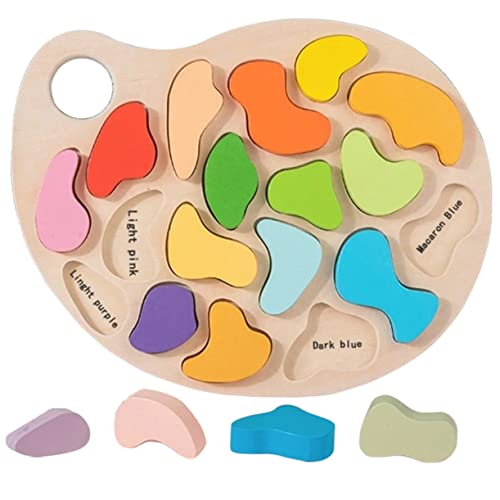 Vaguelly 1 Satz Farbenfrohes Formensortierspielzeug für Kleinkinder mit Holz Color Matching Board Lernspielzeug für Farben und Formen für Frühkindliche Entwicklung und Eltern Junge Mädchen von Vaguelly