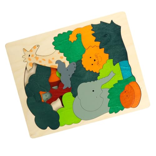 Vaguelly 1 Satz Fünfschichtiges Tier-Cartoon-Puzzlespielzeug aus Holz (Löwe) Spielzeug für Kleinkinder Kinder rätsel Spielzeuge Kinderspielzeug Puzzle-Spielzeug Lernen Lustiges Spielzeug von Vaguelly