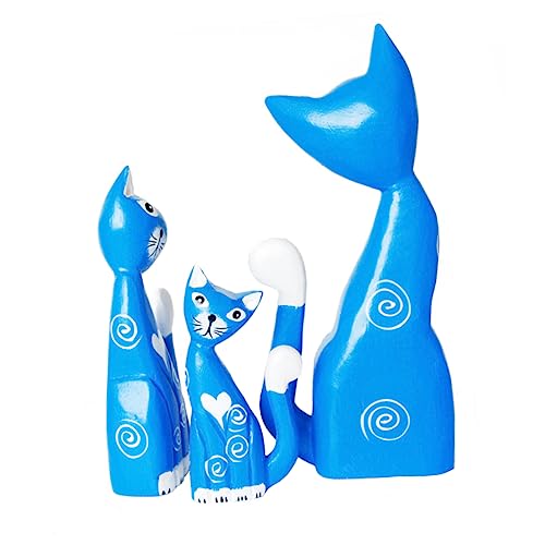 Vaguelly 1 Satz Gemalte Kätzchen-Ornamente Figuren Plüschtiere Stickig Kunsthandwerk Zu Hause Figur Der Katzenfamilie Statuen Der Katzenfamilie Blue Holz Vaguelly 1 Satz Gemalte Kätzchen-Ornamente Figuren Plüschtiere Stickig Kunsthandwerk Zu Hause Figur Der Katzenfamilie Statuen Der Katzenfamilie Blue Holz von Vaguelly