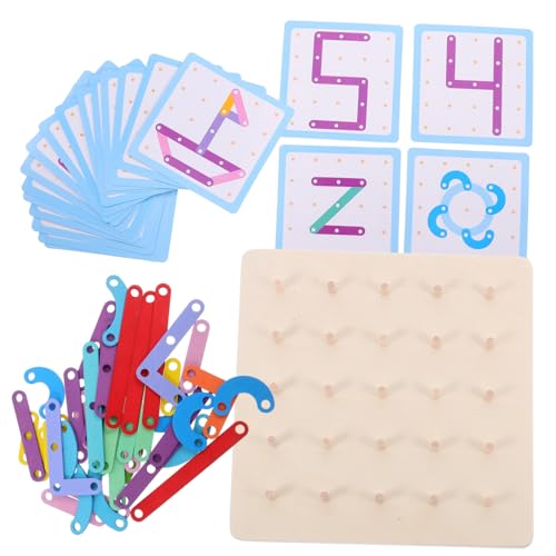 Vaguelly Geoboard Holzspielzeug für Kinder Lernspielzeug zur Feinmotorik und Geometrischen Formen Interaktives Spielzeug für Frühförderung Vaguelly Geoboard Holzspielzeug für Kinder Lernspielzeug zur Feinmotorik und Geometrischen Formen Interaktives Spielzeug für Frühförderung von Vaguelly