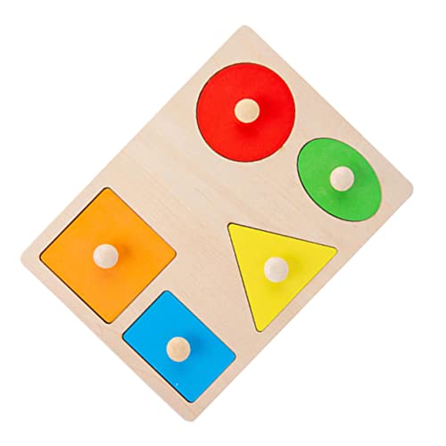 Vaguelly 1 Satz Geometrie-Puzzle Kinderspielzeug geometrische Formen aus Holz Kinder rätsel Mädchen Spielzeug Spielzeuge Kinderpuzzle Intelligenzentwicklungsrätsel hölzern Blöcke Kleinkind von Vaguelly