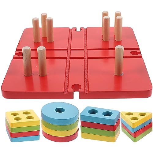 Vaguelly 1 Satz Geometrisches Holzspielzeug für Kleinkinder Fördert Farberkennung und Formenlernen für Frühe Entwicklung Langlebig und Sicher Perfektes für Geburtstage und Feste von Vaguelly