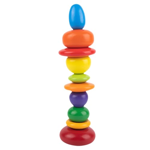 Vaguelly 1 Satz Gestapelte Steine für kinderspielzeug slico spielsachen Toys Bildungsspielzeug Stapelblöcke stapeln Ziegel hölzern Colorful von Vaguelly
