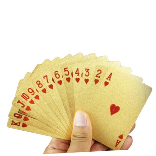 Vaguelly 1 Satz Glänzende Spielkarten Kartendeck Poker Professionelle Spielkarten Waschbare Wasserkartenspiele Klassische Trickkarten Farbkarten Unterhaltung Golden Vaguelly 1 Satz Glänzende Spielkarten Kartendeck Poker Professionelle Spielkarten Waschbare Wasserkartenspiele Klassische Trickkarten Farbkarten Unterhaltung Golden von Vaguelly
