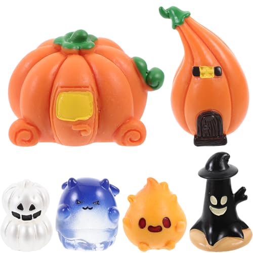 Vaguelly 1 Satz Halloween Miniaturfiguren Teiliges aus Transparenten Geistern und Kürbissen für DIY Projekte Halloween Deko für Partys und Besondere Anlässe von Vaguelly