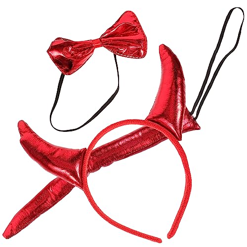 Vaguelly 1 Satz Halloween Teufel Kostüm Set Teiliges Set mit Hörnern Fliege und Haarreif für Damen für Cosplay Karneval und Mottopartys Einzigartiger Kopfschmuck für Unvergessliche Feiern Vaguelly 1 Satz Halloween Teufel Kostüm Set Teiliges Set mit Hörnern Fliege und Haarreif für Damen für Cosplay Karneval und Mottopartys Einzigartiger Kopfschmuck für Unvergessliche Feiern von Vaguelly