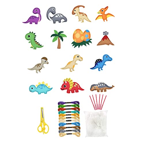Vaguelly 1 Satz Handgenähter Anhänger Aufblasbarer Dinosaurier Bausätze Versorgen Dinosaurier-Handwerk Kunsthandwerk Mit Cartoon-dinosauriern Kinderzubehör Gefühlt von Vaguelly